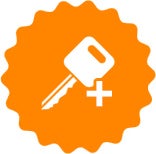 key with a plus sign icon